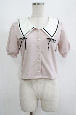 画像1: Ank Rouge / 衿先リボンカーディガン M ピンク H-25-08-26-1053-CA-TO-NS-ZH