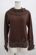 axes femme kawaii / レーシーフリルニットプル M ブラウン H-25-08-26-1055-AX-TO-NS-ZH