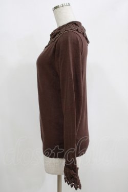 画像2: axes femme kawaii / レーシーフリルニットプル M ブラウン H-25-08-26-1055-AX-TO-NS-ZH