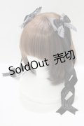 LOTUS ribbon / ツインリボンバレッタ  グレー/ブラック H-25-08-26-1069-EL-AC-NS-ZH