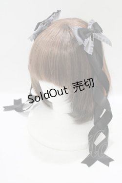 画像1: LOTUS ribbon / ツインリボンバレッタ  グレー/ブラック H-25-08-26-1069-EL-AC-NS-ZH