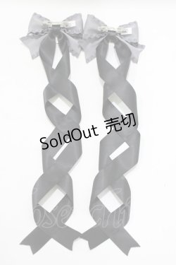 画像3: LOTUS ribbon / ツインリボンバレッタ  グレー/ブラック H-25-08-26-1069-EL-AC-NS-ZH
