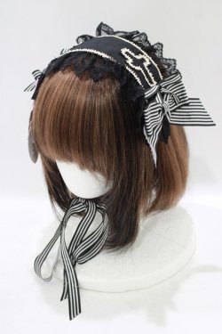 画像1: BABY,THE STARS SHINE BRIGHT / Margarethaヘッドドレス  ブラック H-25-08-26-1071-BA-AC-NS-ZH
