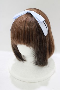 画像1: Ank Rouge / サテンリボンカチューシャ  ブルー H-25-08-26-1075-CA-AC-NS-ZH