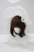 Angelic Pretty / フリルシースルーボンネット  オフ白 H-25-08-26-1077-AP-AC-NS-ZH