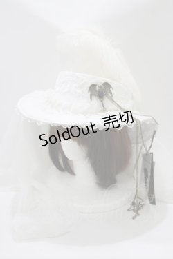 画像1: Hoshibako Works / ナイト・イーヴィル エレガンスチャームハット  オフ白 H-25-08-26-1078-LO-AC-NS-ZH