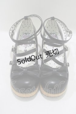 画像1: MODO（海外ロリータブランド） / ストラップシューズ 40（約25.0cm） ブラック H-25-08-26-1080-PU-SH-NS-ZH