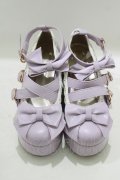 axes femme kawaii / リボンスカラップ配色シューズ S(22.5cm) ラベンダー H-25-08-26-1081-AX-SH-NS-ZH