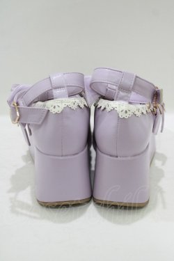 画像3: axes femme kawaii / リボンスカラップ配色シューズ S(22.5cm) ラベンダー H-25-08-26-1081-AX-SH-NS-ZH