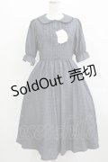 m petit by misako / AOKストライプフレアワンピース M グレー H-25-08-26-1011-LO-OP-NS-ZH