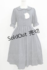 m petit by misako / AOKストライプフレアワンピース M グレー H-25-08-26-1011-LO-OP-NS-ZH