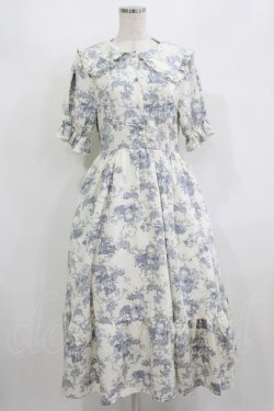 画像1: m petit by misako / トワルドジュイOPハンソデ M オフ/ブルー H-25-08-26-1013-LO-OP-NS-ZH