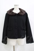 m petit by misako / ファー襟ショートコート L ブラック H-25-08-26-1026-LO-CO-NS-ZH