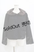 m petit by misako / ファー襟ショートコート L ブラック H-25-08-26-1026-LO-CO-NS-ZT-C022