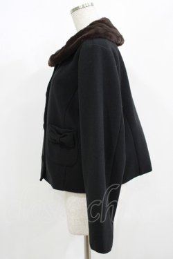 画像2: m petit by misako / ファー襟ショートコート L ブラック H-25-08-26-1026-LO-CO-NS-ZH