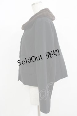 画像2: m petit by misako / ファー襟ショートコート L ブラック H-25-08-26-1026-LO-CO-NS-ZT-C022