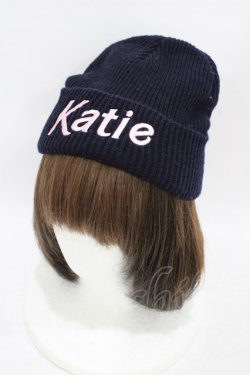 画像1: Katie / RIB LOGO watch cap  ブラック H-25-08-27-004-LO-AC-KB-ZH