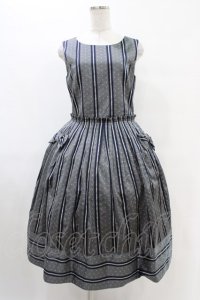 Jane Marple / Regimental stripeドミトリードレス  グレー H-25-08-27-047-JM-OP-KB-ZH