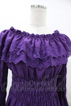 画像4: ATELIER PIERROT / Shirring princess sleeve blouse  パープル H-25-08-27-058-EL-BL-KB-ZH