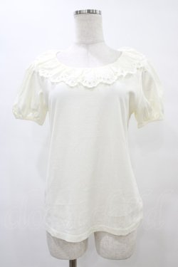 画像1: Leur Getter / 綿レースフリルカットソー  オフ H-25-08-27-061-LU-TO-KB-ZH