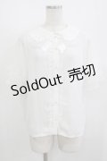 axes femme kawaii / ドットチュール半袖ブラウス M オフ白 H-25-08-27-1038-AX-BL-NS-ZH