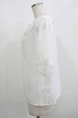 画像2: axes femme kawaii / ドットチュール半袖ブラウス M オフ白 H-25-08-27-1038-AX-BL-NS-ZH