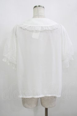 画像3: axes femme kawaii / ドットチュール半袖ブラウス M オフ白 H-25-08-27-1038-AX-BL-NS-ZH