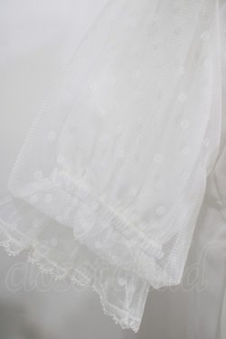 画像4: axes femme kawaii / ドットチュール半袖ブラウス M オフ白 H-25-08-27-1038-AX-BL-NS-ZH