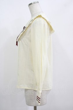 画像2: Amavel / big衿歯車刺繍ブラウス Free 生成り/ボルドー H-25-08-27-1043-CA-BL-NS-ZH