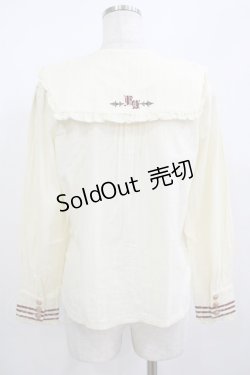 画像3: Amavel / big衿歯車刺繍ブラウス Free 生成り/ボルドー H-25-08-27-1043-CA-BL-NS-ZH