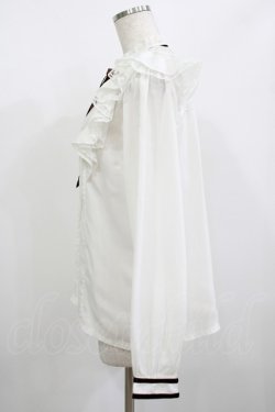 画像2: axes femme / ベロアリボン付フリルブラウス L オフ/ブラウン H-25-08-27-1044-AX-BL-NS-ZH