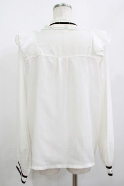 画像3: axes femme / ベロアリボン付フリルブラウス L オフ/ブラウン H-25-08-27-1044-AX-BL-NS-ZH