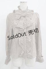 axes femme kawaii / チェック柄ブラウス M ブラウン H-25-08-27-1045-AX-BL-NS-ZH