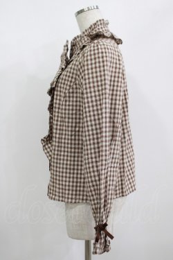 画像2: axes femme kawaii / チェック柄ブラウス M ブラウン H-25-08-27-1045-AX-BL-NS-ZH