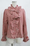 axes femme kawaii / チェック柄ブラウス M レッド H-25-08-27-1046-AX-BL-NS-ZH