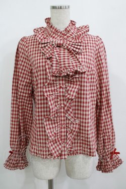 画像1: axes femme kawaii / チェック柄ブラウス M レッド H-25-08-27-1046-AX-BL-NS-ZH