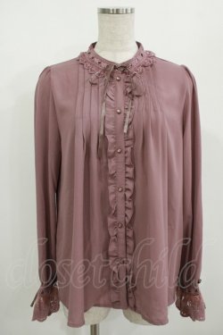 画像1: axes femme / はしごレース使いブラウス L ピンク H-25-08-27-1047-AX-BL-NS-ZH