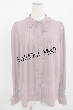 画像1: axes femme / はしごレース使いブラウス L ピンク H-25-08-27-1047-AX-BL-NS-ZH