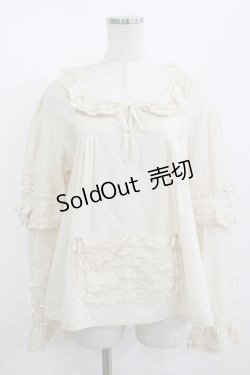 画像1: PINK HOUSE / ピンタック2WAYブラウス Free 生成り H-25-08-27-1048-LO-BL-NS-ZH