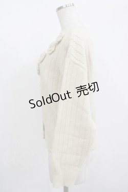 画像2: axes femme / かぎ針花モチーフニットカーデ M 生成り H-25-08-27-1049-AX-TO-NS-ZH