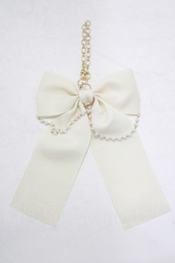 画像1: m petit by misako / AMリボンパールバッグチャーム  オフ H-25-08-27-1068-LO-ZA-NS-ZH
