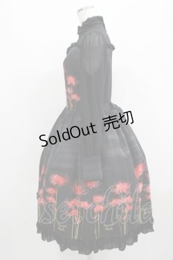 画像2: Innocent World / お月様と彼岸花ワンピース L ブラック H-25-08-27-1010-IW-OP-NS-ZH