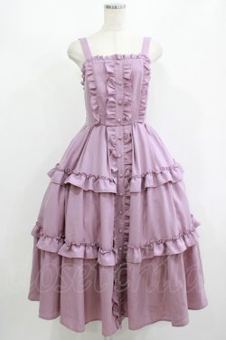 画像1: axes femme kawaii / ロマンティックフリルジャンパースカート M パープル H-25-08-27-1011-AX-OP-NS-ZH