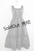m petit by misako / ストライプジャンパースカート M グレー H-25-08-27-1014-LO-OP-NS-ZH