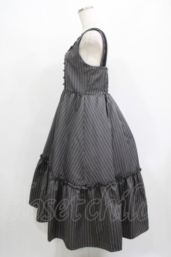 画像2: m petit by misako / ストライプジャンパースカート M グレー H-25-08-27-1014-LO-OP-NS-ZH