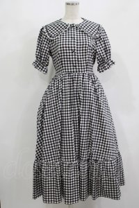 m petit by misako / AM*ギンガムCHKワンピース S ブラック H-25-08-27-1015-LO-OP-NS-ZH