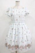 mille fille closet by LODISPOTTO / フェアリーフラワーギンガムワンピース M サックス H-25-08-27-1017-LO-OP-NS-ZH