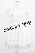 mille fille closet by LODISPOTTO / フェアリーフラワーギンガムワンピース M サックス H-25-08-27-1017-LO-OP-NS-ZH