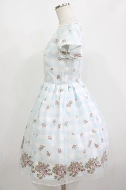 画像2: mille fille closet by LODISPOTTO / フェアリーフラワーギンガムワンピース M サックス H-25-08-27-1017-LO-OP-NS-ZH