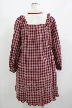 画像3: axes femme kawaii / ブロッキングチェックワンピ M ワイン H-25-08-27-1019-AX-OP-NS-ZH
